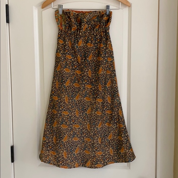 Synergy 100% Silk Paisley Bandeau Dress, Small - Picture 1 of 5